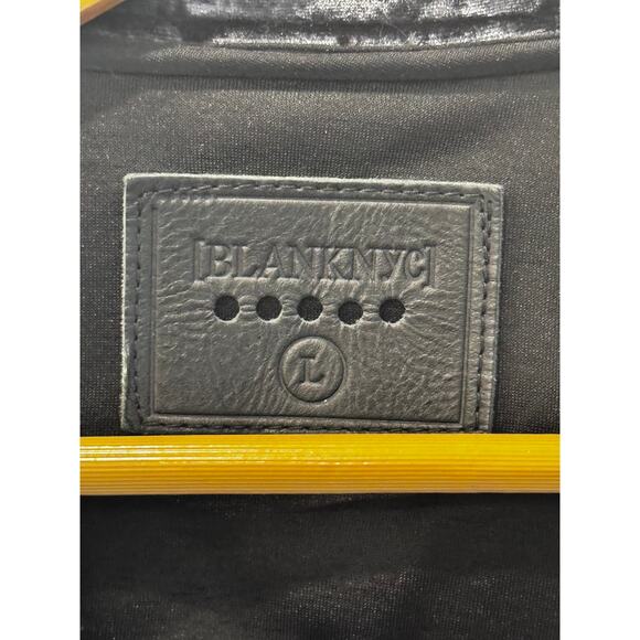 BLANKNYC Moto Jacket Women L Black Crushed Velvet Biker Zip Pocket Streetwear - Picture 12 of 14